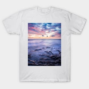 Long exposure seascape rocks at twilight T-Shirt